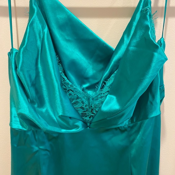 Vici Collection Satin Green Dress - Picture 5 of 6